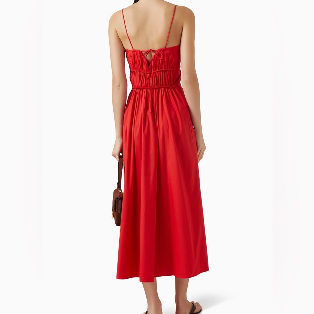Gathered Cotton Midi Dress - Picture 4 of 4
